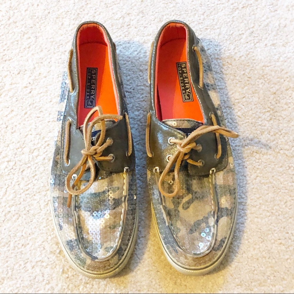 Sperry Topsider Sequin Camo Boat Loafers